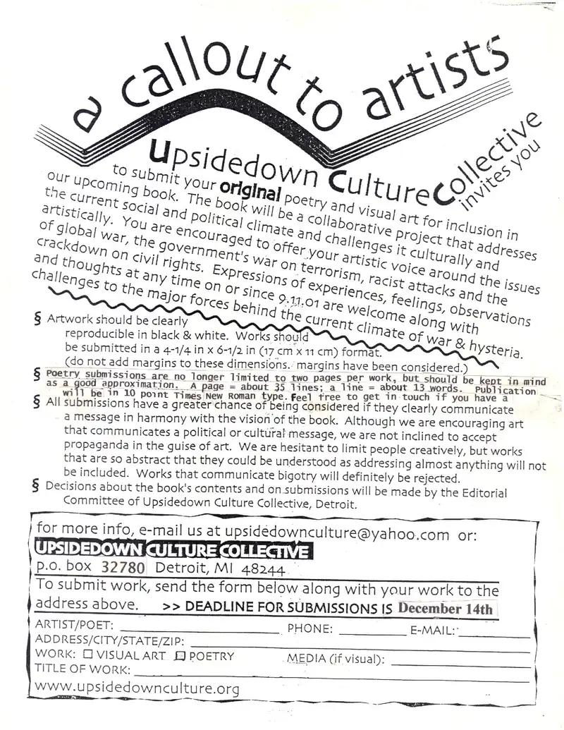 2002-2003 Upside Down Culture flyer