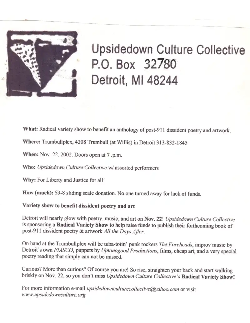 2002-2003 Upside Down Culture flyer